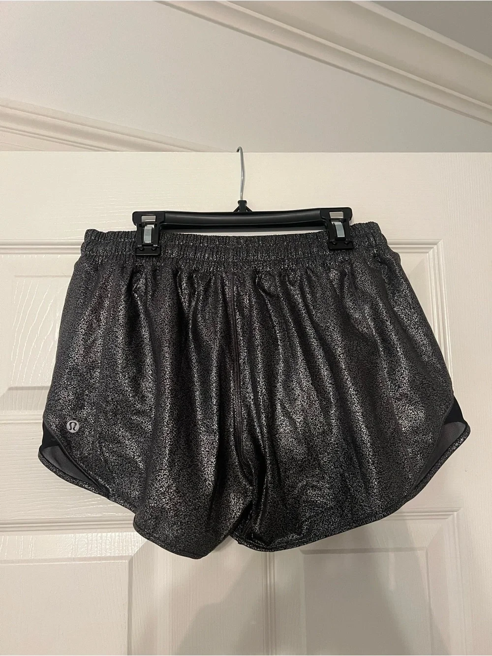 lululemon athletica Shimmer Athletic Shorts in Metallic Black
